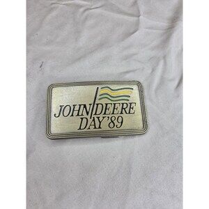 John Deere Day 1989 Belt Buckle - Gold Tone Rectangular Collectible